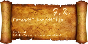 Faragó Kornélia névjegykártya